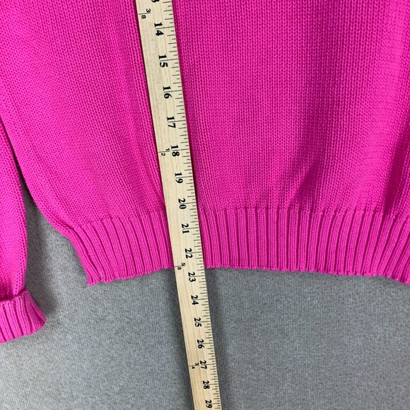 Ralph Lauren Polo Sport 100% Cotton Sweater M Pink Crew Neck Barbie Preppy Y2k - Picture 9 of 14
